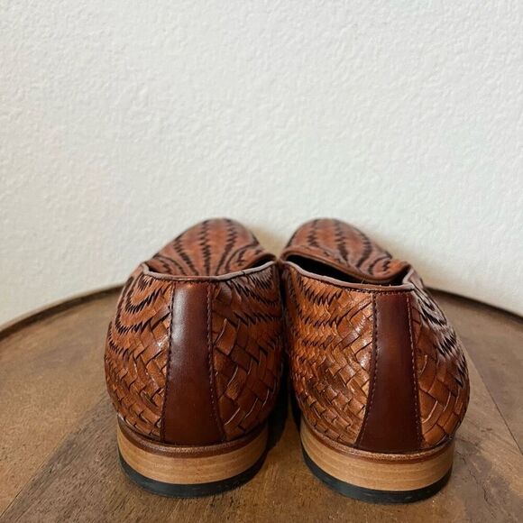 Taft The Monaco Woven Slip-On Loafers Brown Leather Dress Shoes Men's Size 44 11 - Picture 4 of 8
